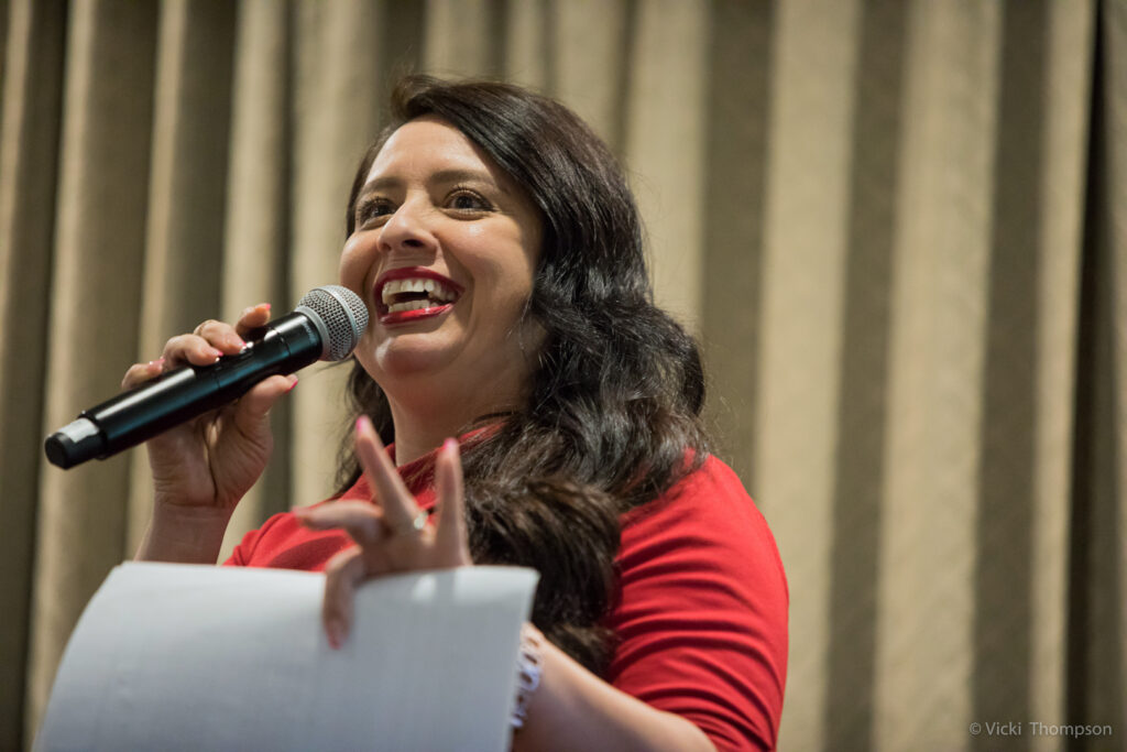 Michelle Vilchez speaking at Bay Area Parent Leadership Institute